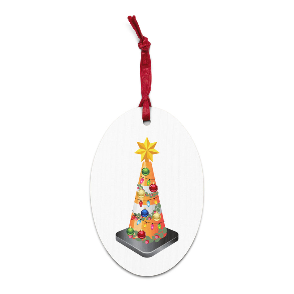 Safety Cone - Wooden Holiday Ornaments