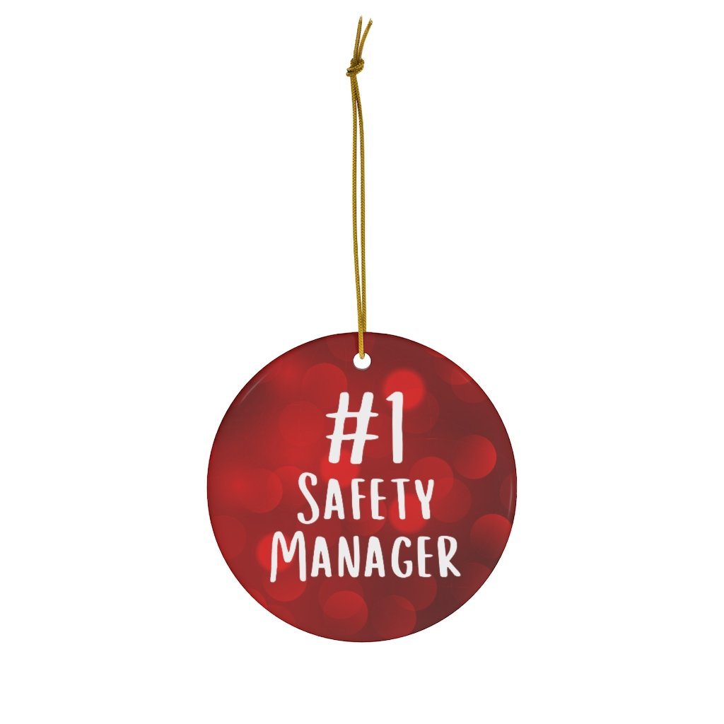 #1 Safety Manager - Festive Holiday and Christmas Tree Ornament - isVariant - 1