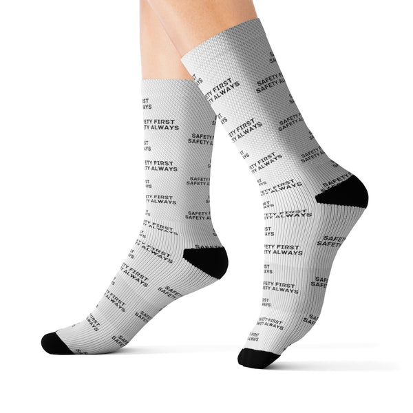Safety First Safety Always - White Socks