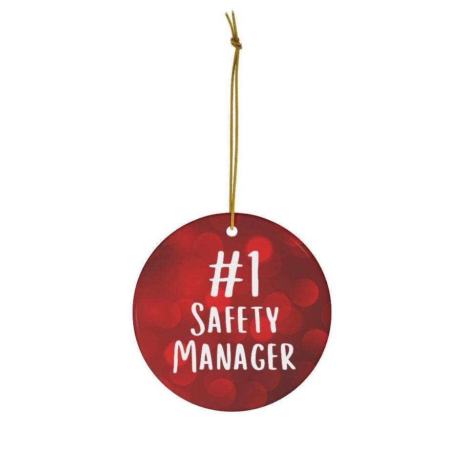#1 Safety Manager - Festive Holiday and Christmas Tree Ornament - notVariant - 2