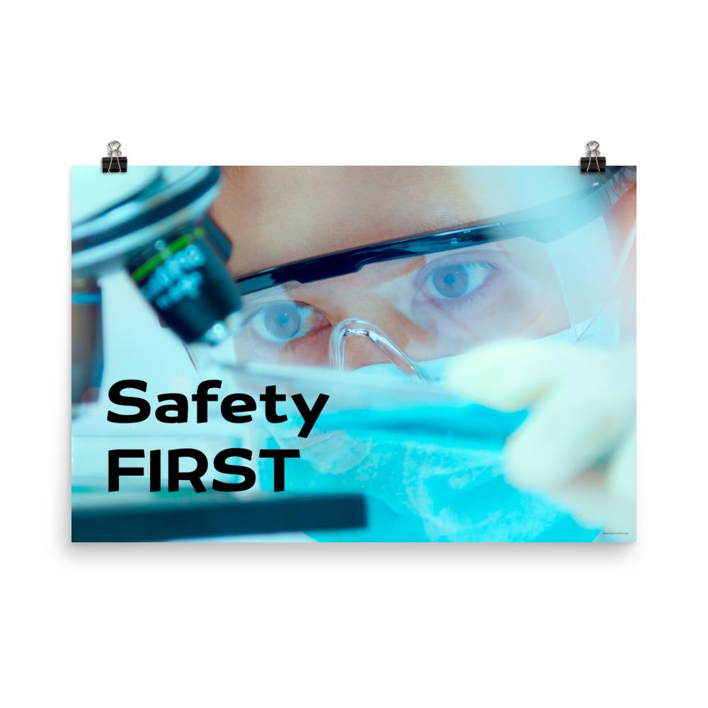 Science Lab Safety First Lab Safety Poster: Emphasizing