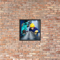 A safety poster showing a man in a yellow hard hat, red earmuffs and safety glasses, working in a factory with the slogan "HOw you do anything is how you do everything" below him.
