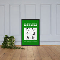 Slip & Fall Hazard Warning - Framed Safety Posters