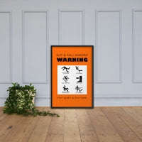 Slip & Fall Hazard Warning - Framed Safety Posters