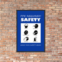 PPE Required - Framed Safety Posters