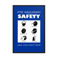 PPE Required - Framed Safety Posters