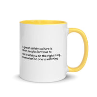 Great Safety Culture - Ceramic Mug with Color Inside Mug Inspire Safety Yellow 