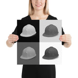 Monochrome Safety Art - Hard Hat - Premium Safety Poster