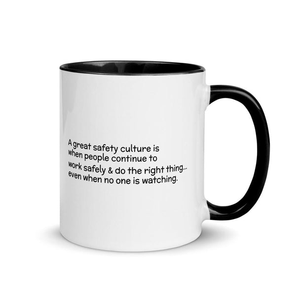 Great Safety Culture - Ceramic Mug with Color Inside Mug Inspire Safety Black 