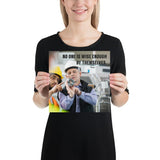 A workplace safety poster showing two workers in hardhats, reflective vests, and safety glasses collaborating together in a factory with the quote no one is wise enough by themselves by Plautus.