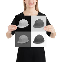 Monochrome Safety Art - Hard Hat - Premium Safety Poster