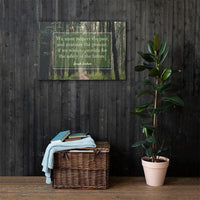 A workplace safety poster of a lush green forest with a footpath cutting directly in the middle winding down the forest with the a safety quote by Joseph Joubert centered on the poster.