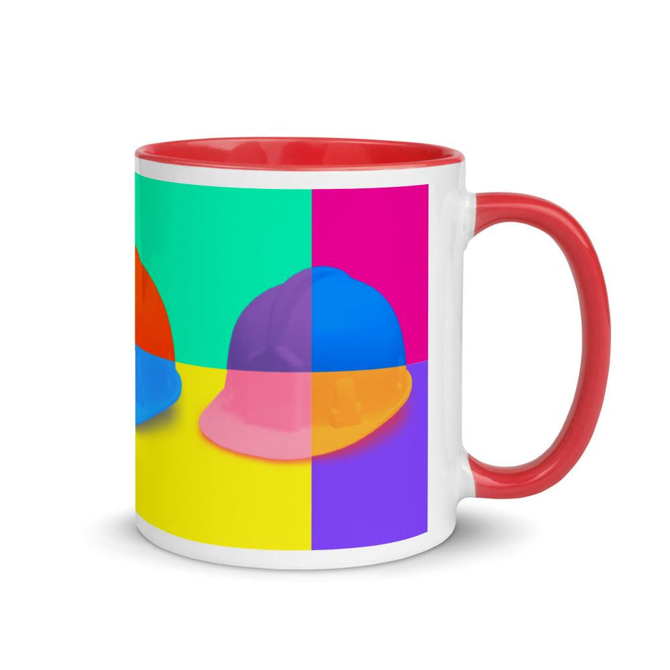 Colorful Safety Art - Hard Hats - Ceramic Mug with Color Inside