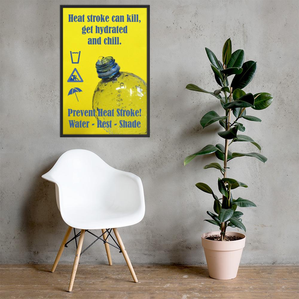 Framed Heat Stress Safety Poster- Prevent Heat Stroke – Inspire Safety