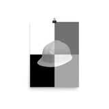 Monochrome Safety Art - Hard Hat - Premium Safety Poster