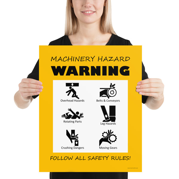 Machinery Hazard Warning - Premium Safety Poster – Inspire Safety