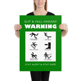 Slip & Fall Hazard Warning - Premium Safety Poster