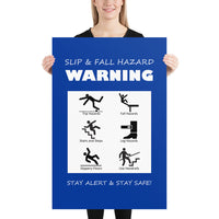 Slip & Fall Hazard Warning - Premium Safety Poster