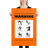 Slip & Fall Hazard Warning - Premium Safety Poster