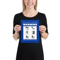 Slip & Fall Hazard Warning - Premium Safety Poster